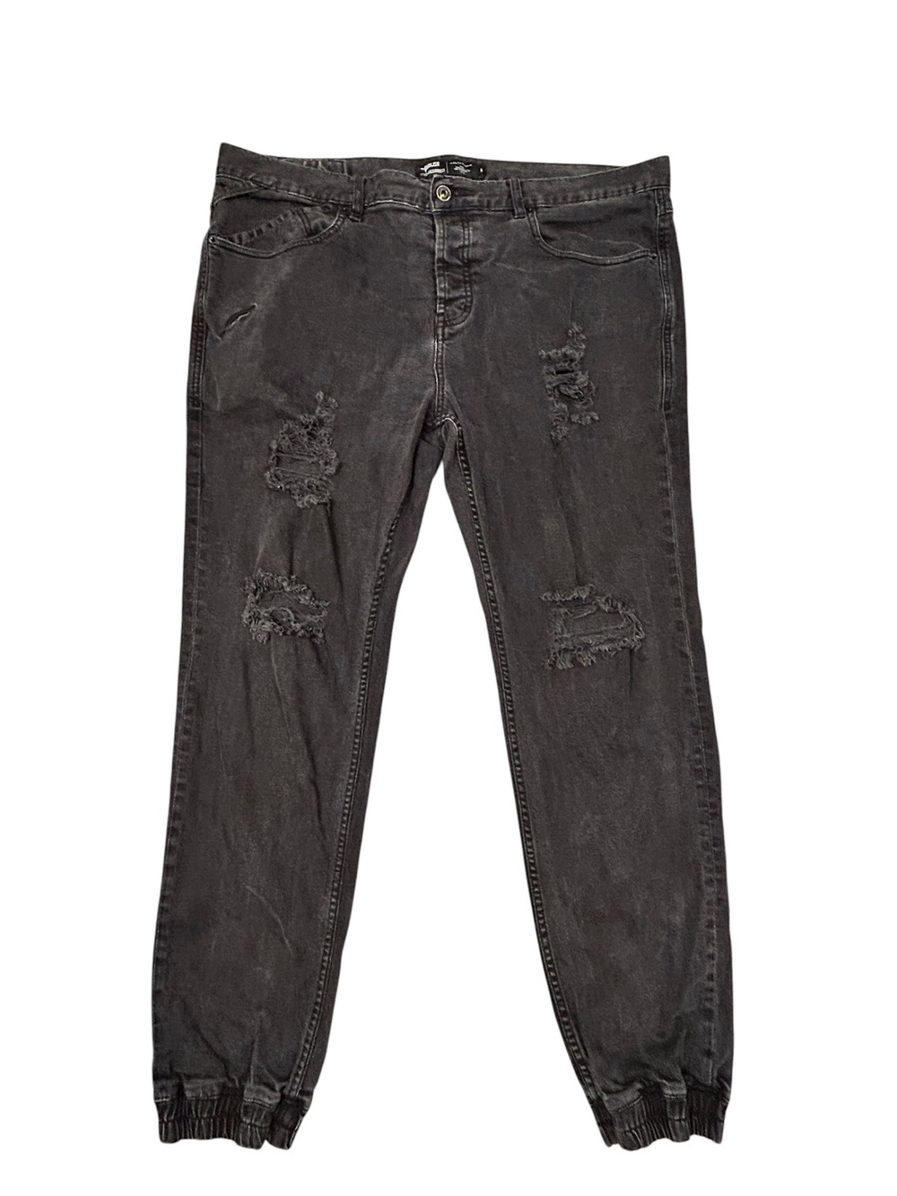 Publish Men's‎ Distressed Black Jogger Jeans 40x30 Stretch Streetwear